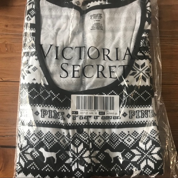 NEW VS PINK sleep one-piece onesie pajamas - Picture 4 of 4